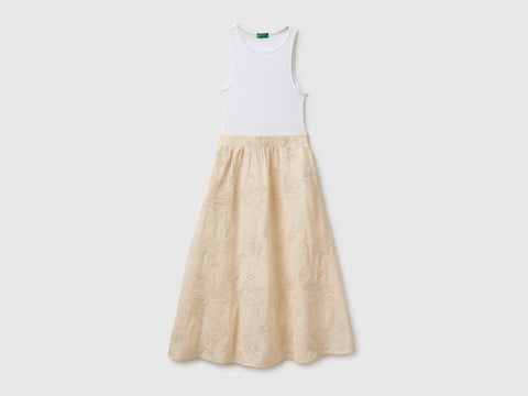 Midi dress with floral embroidery - ucb_image_FS