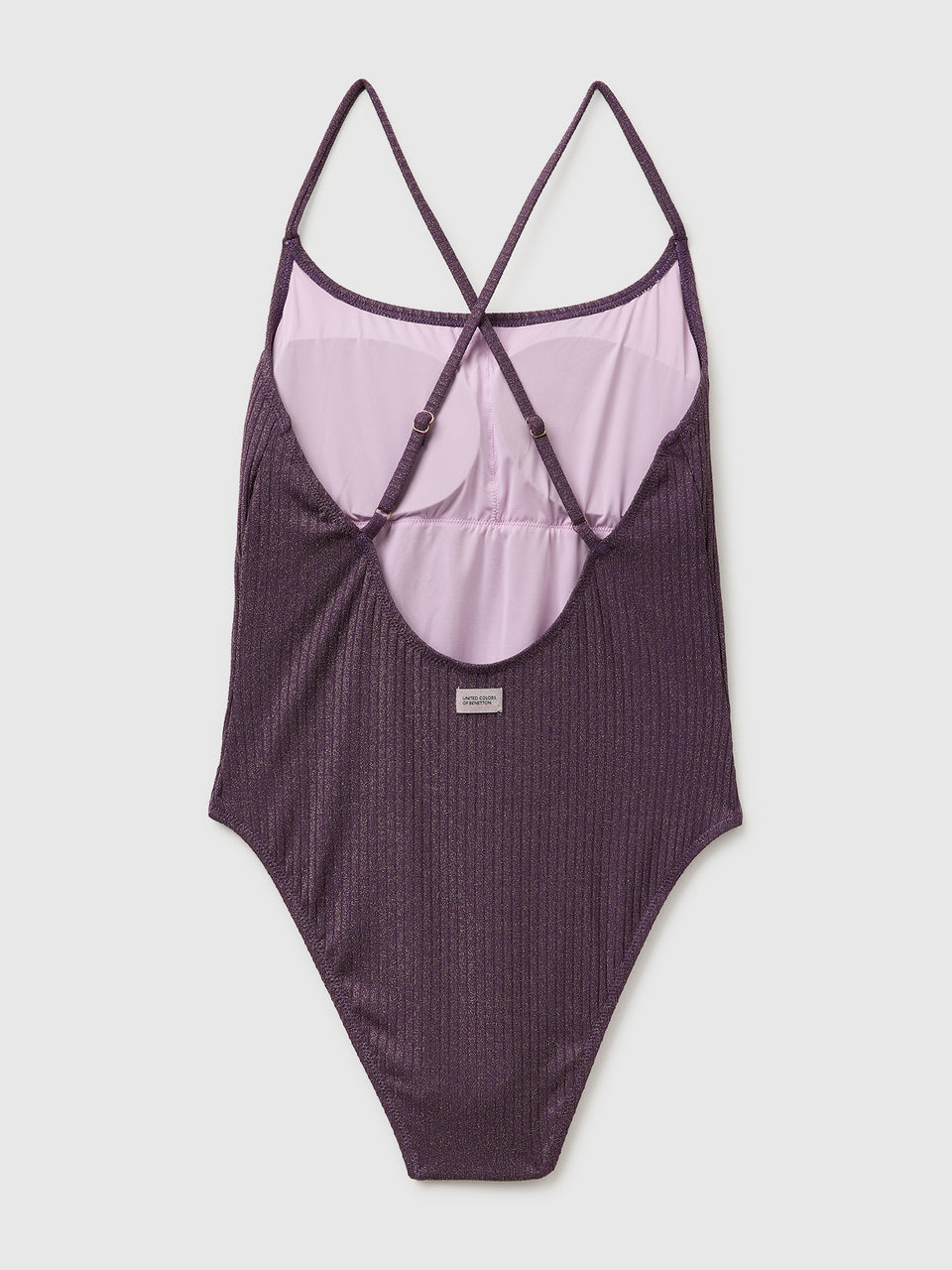 Ribbed one-piece swimsuit with lurex - ucb_image_BS