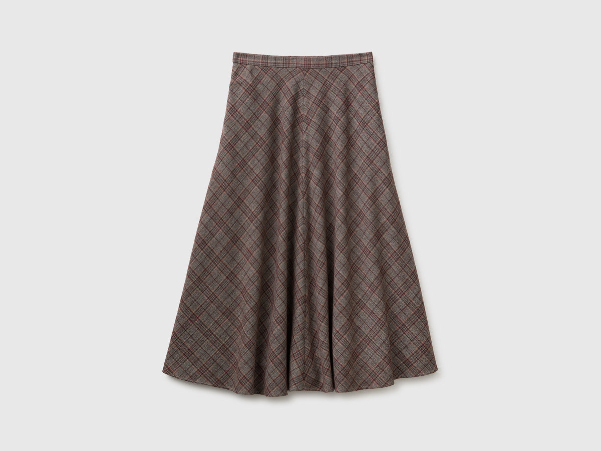 Saia comprida tartan em viscose mista - ucb_image_FS