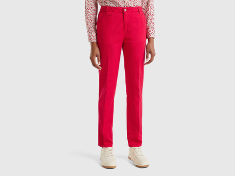 Chinos slim fit em algodão cor de ameixa - ucb_image_F