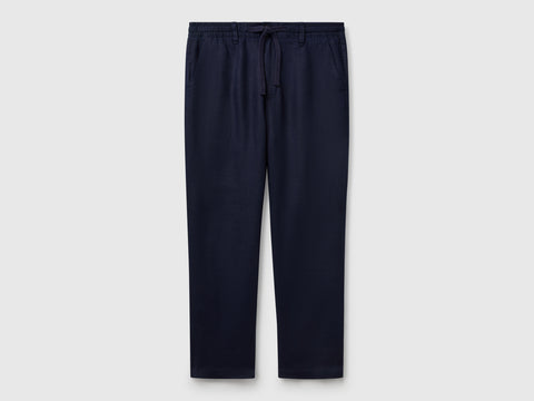 Trousers in pure linen with drawstring - ucb_image_FS
