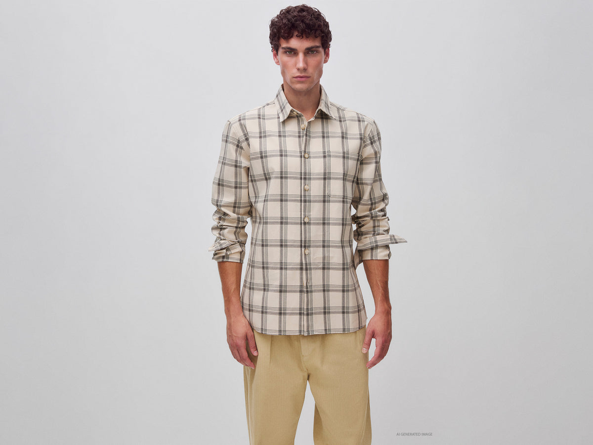 Camisa com bolso pequeno em lyocell e algodão - ucb_image_F