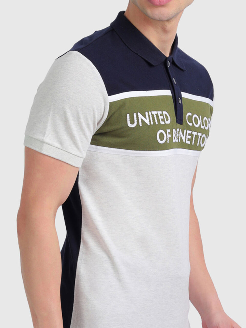 Pure Cotton Polo Shirt with Block Colour Print image number null