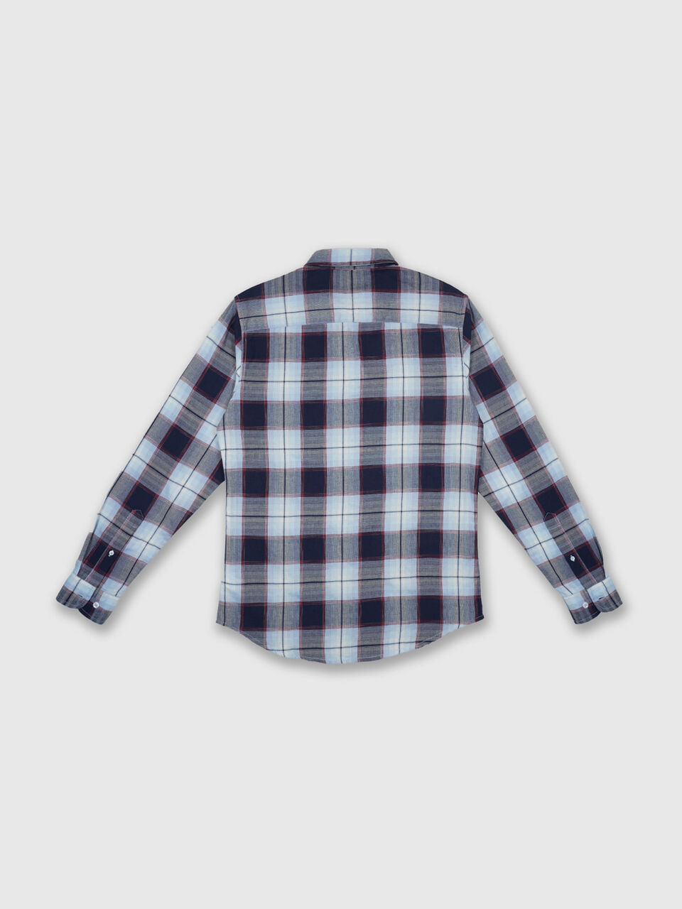Full Sleeve Dobby Texture Indigo Check  Shirt image number null