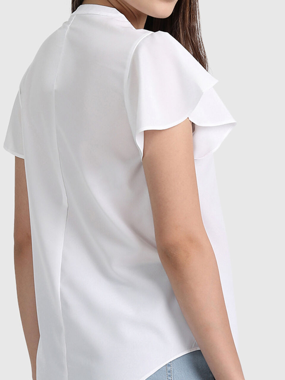 Polyester Asymmetric Placket Top image number null