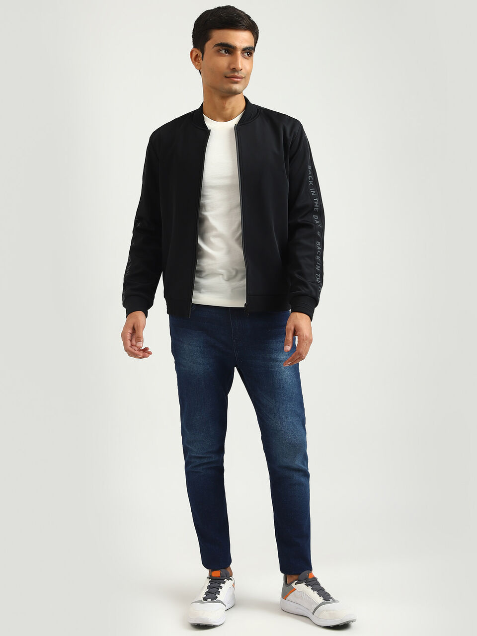 SLEEVE PRINT NEOPRENE KNIT JACKET image number null