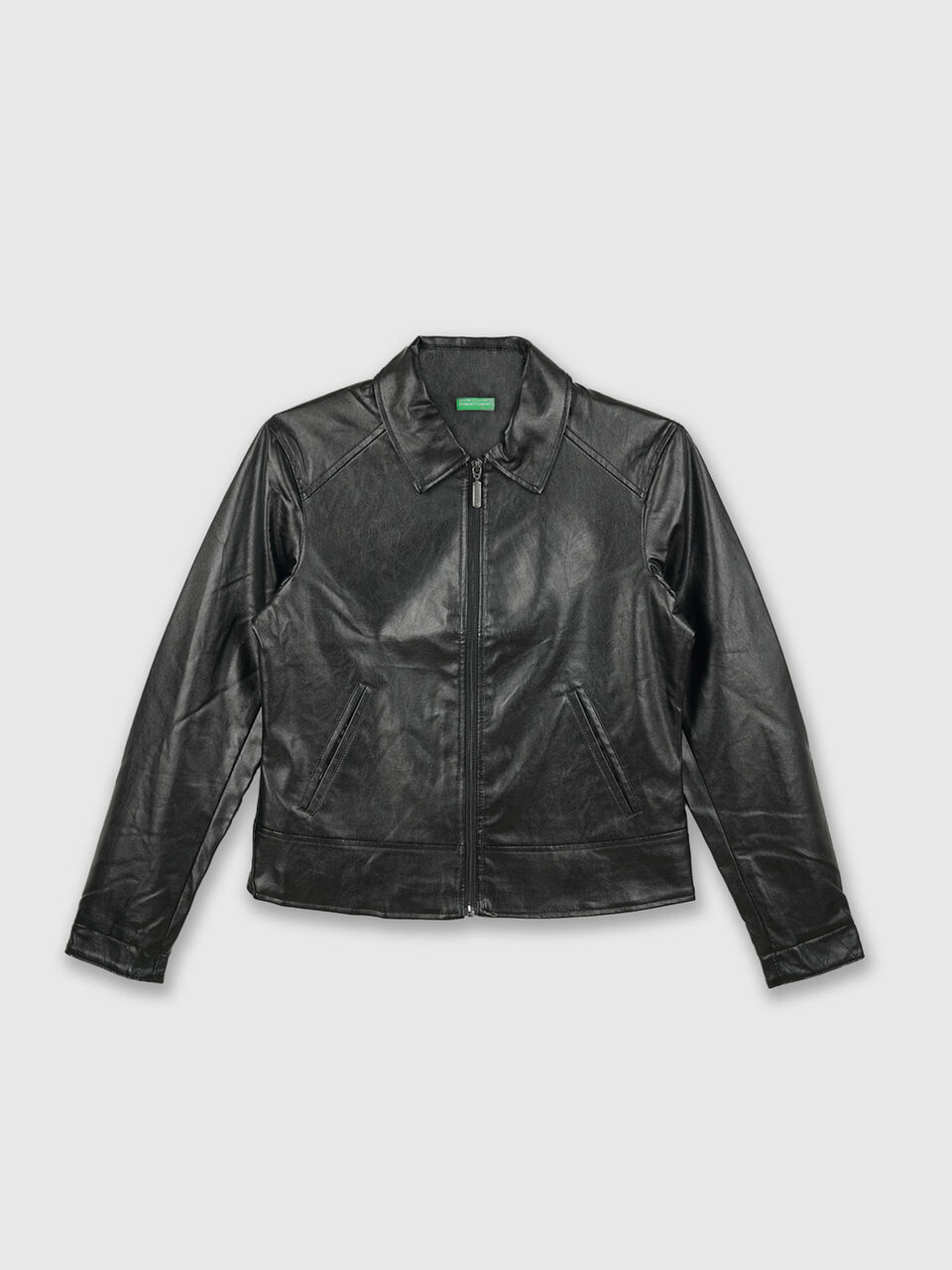 Pu Jacket With Pattern Placket image number null