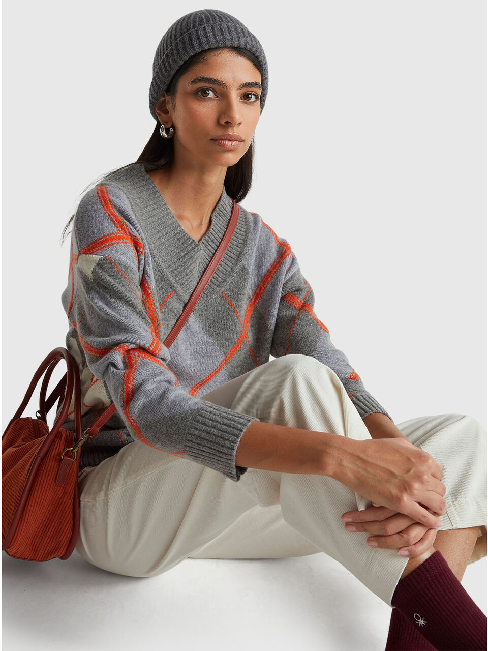 V NECK SWEATER L/S Damen image number null