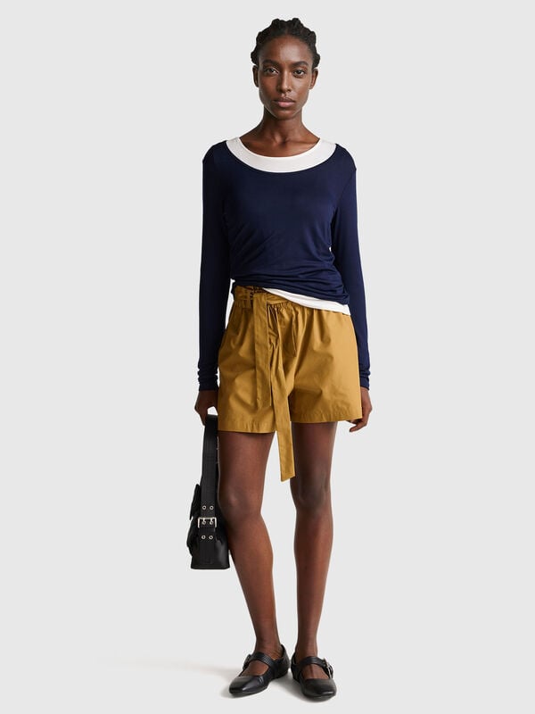 Bermudashorts mit Schärpe Damen