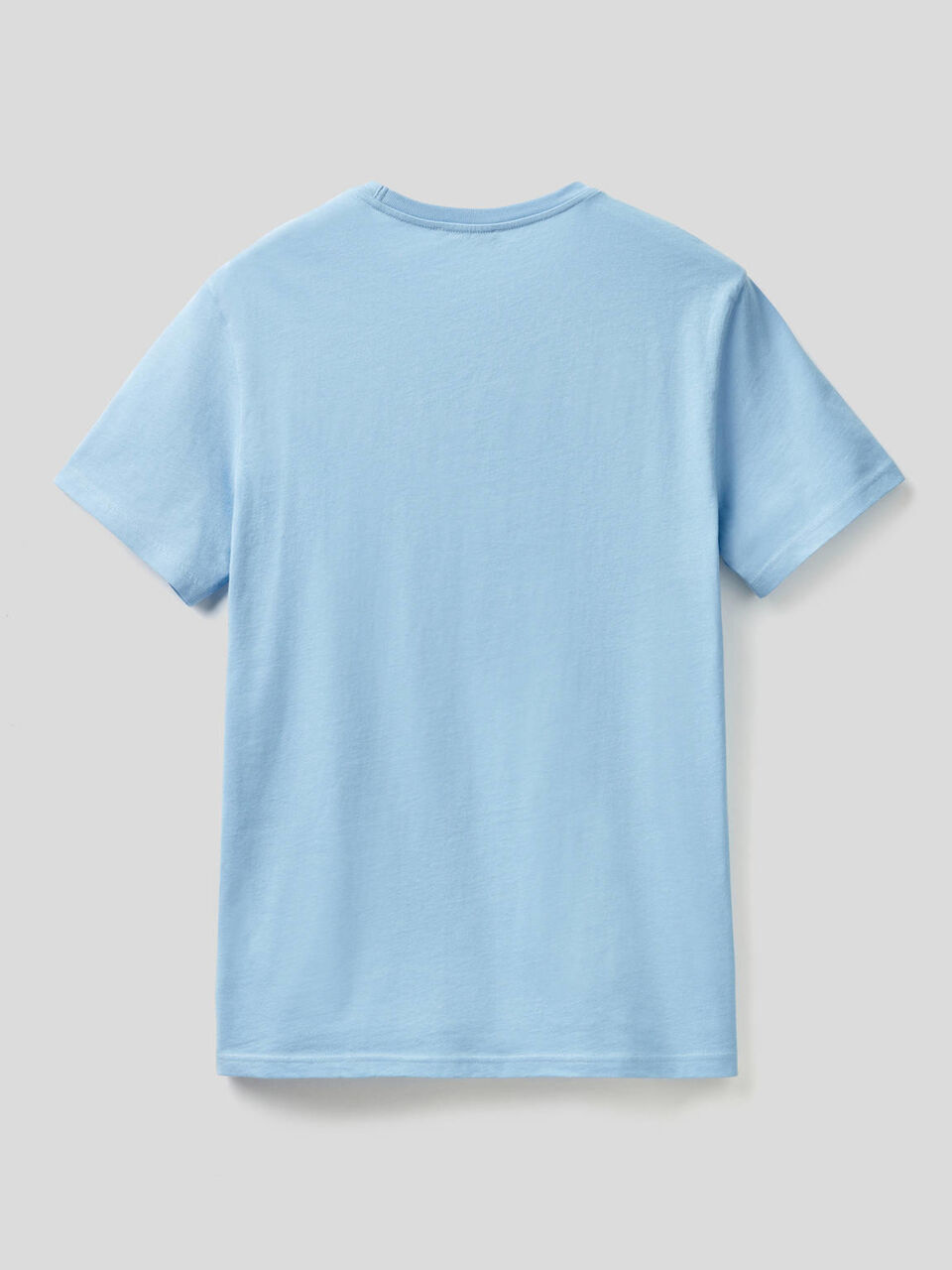 Hellblaues T Shirt Aus Reiner Baumwolle