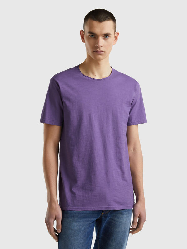 T-Shirt in Viola aus geflammter Baumwolle Herren