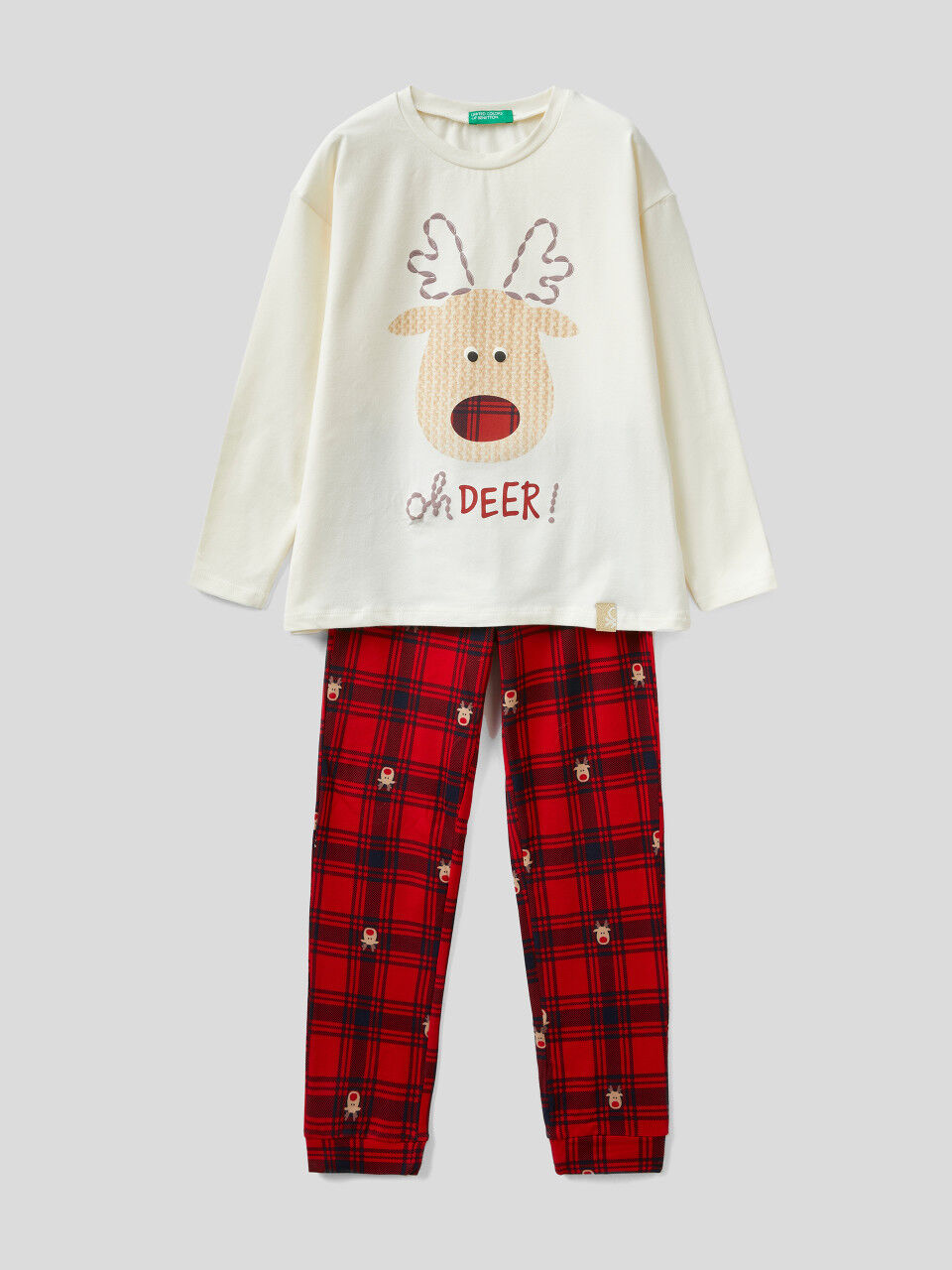 Warmer Pyjama mit Rentier-Print