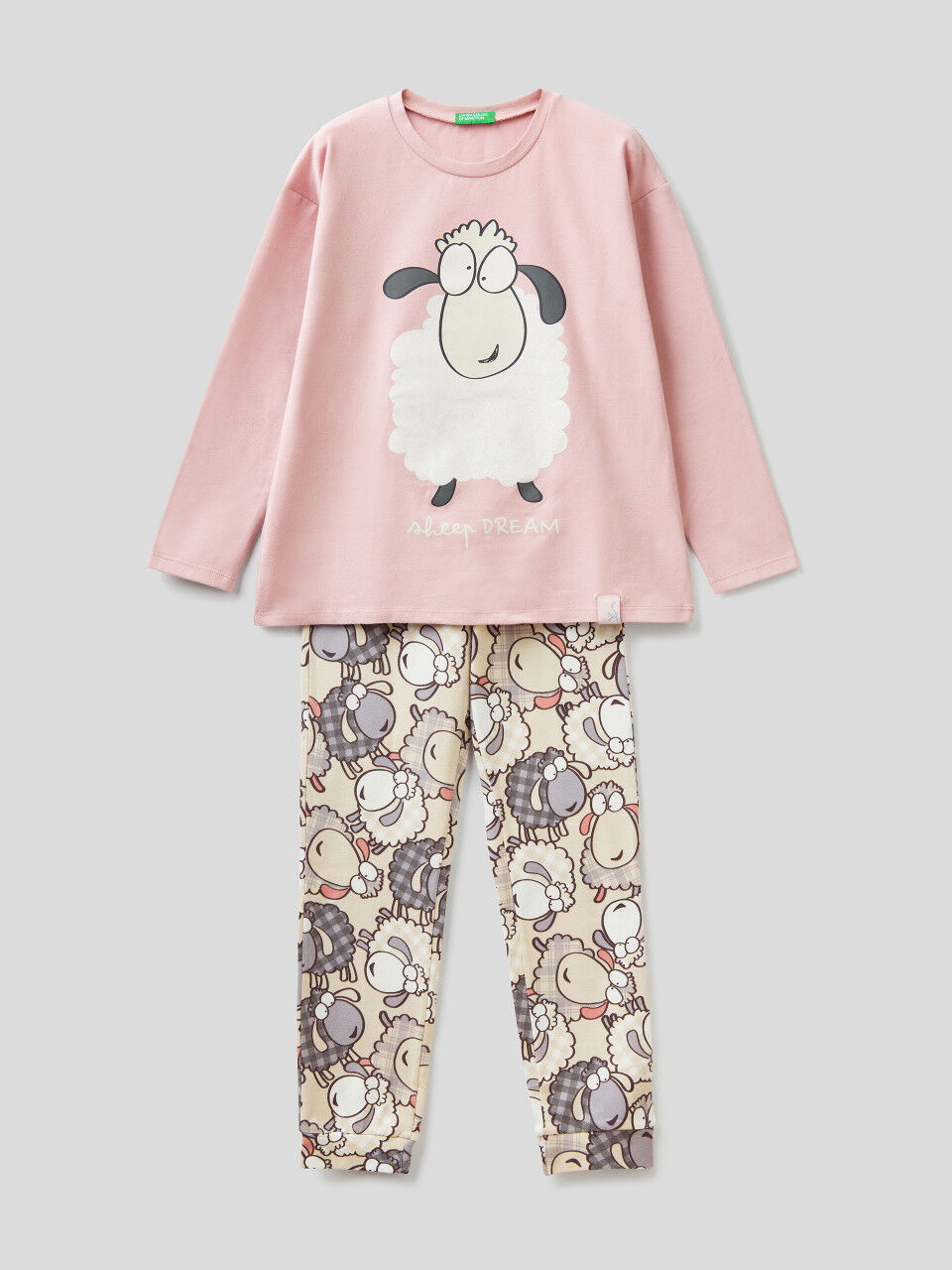 Warmer Pyjama mit Schaf-Print