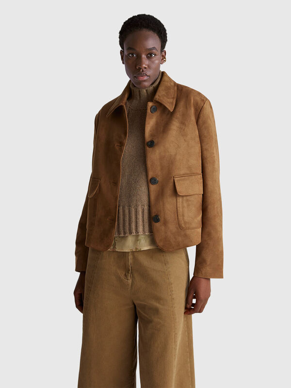 Jacke in Wildlederoptik Damen