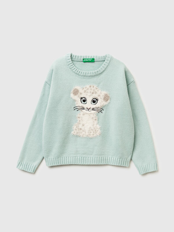 Pullover mit Pelz-Inlay Mädchen