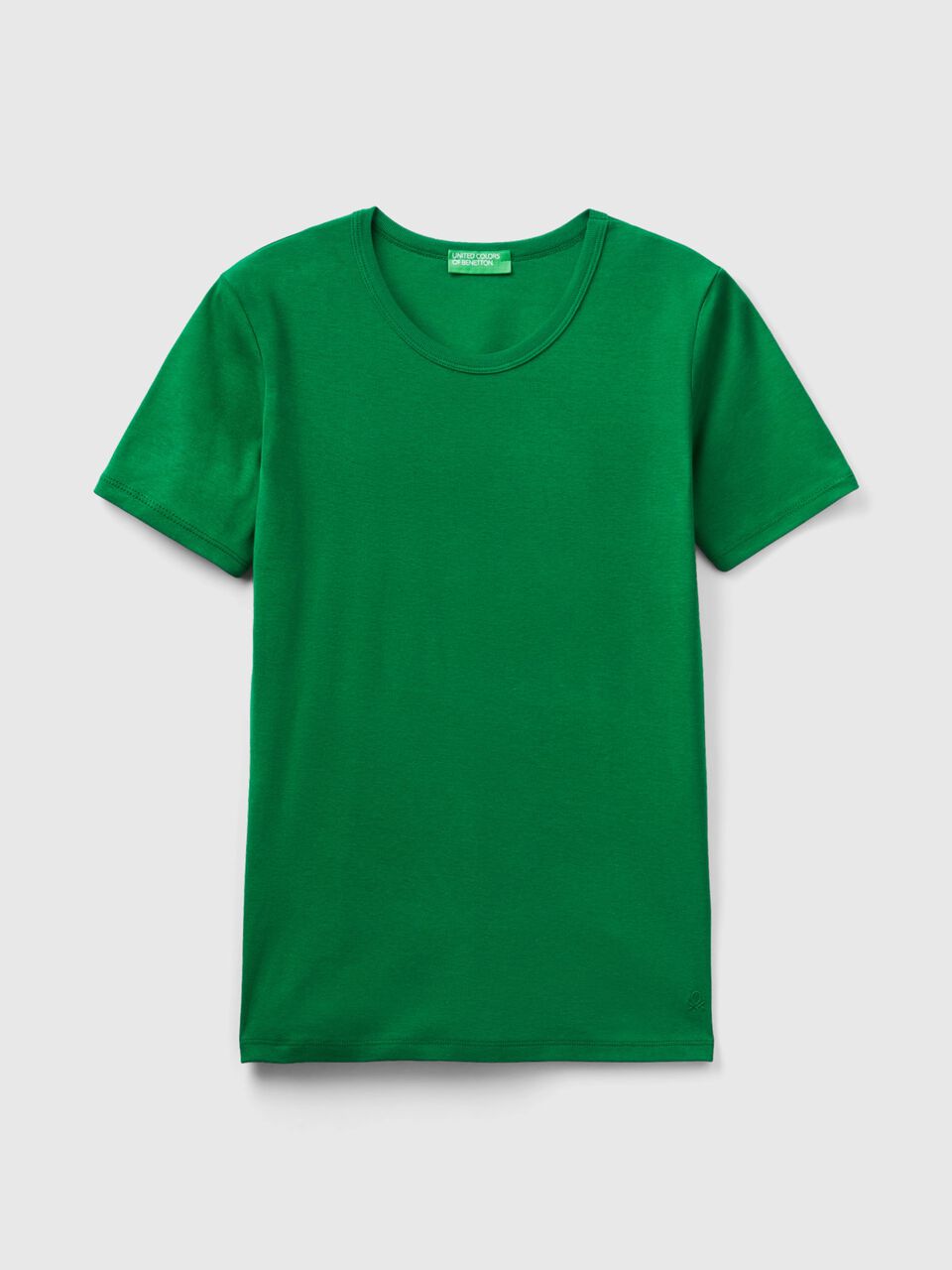 T-Shirt aus langfaseriger Baumwolle - Grün | Benetton
