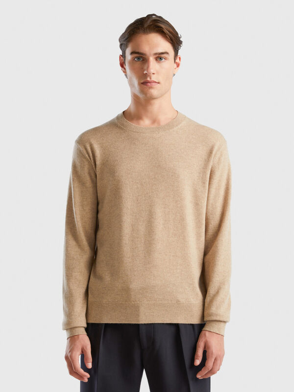 Beigefarbener Pullover aus reinem Cashmere