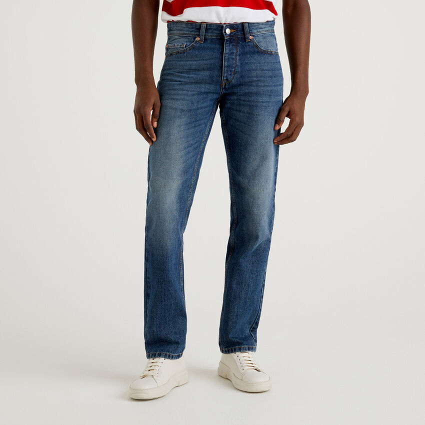 Straight-Leg-Jeans in 100% Baumwolle