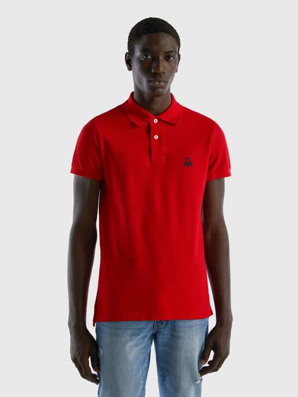 Slim Fit Poloshirt in Rot