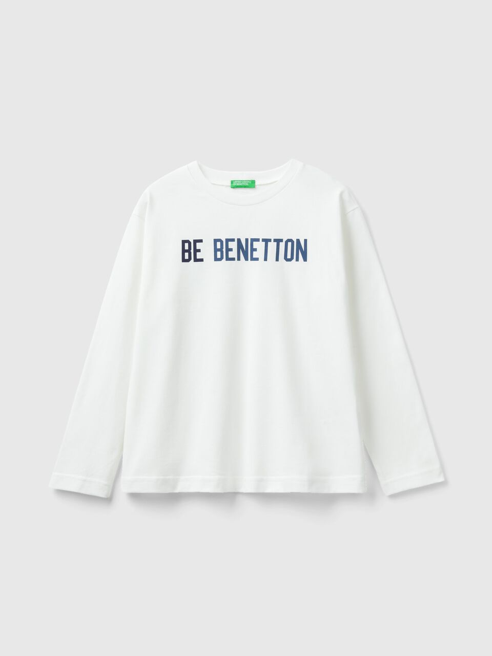 Warmes Shirt mit Logo-Print - | Benetton Weiss