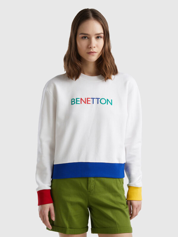 Sweatshirt aus 100% Baumwolle mit Logoprint Damen