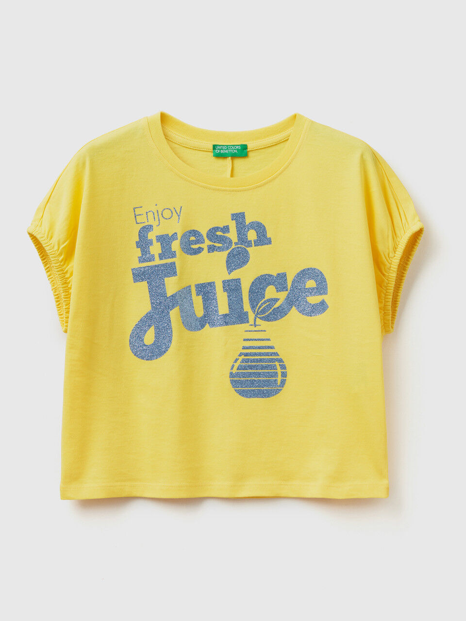 T-Shirt mit glitzerndem Früchteprint