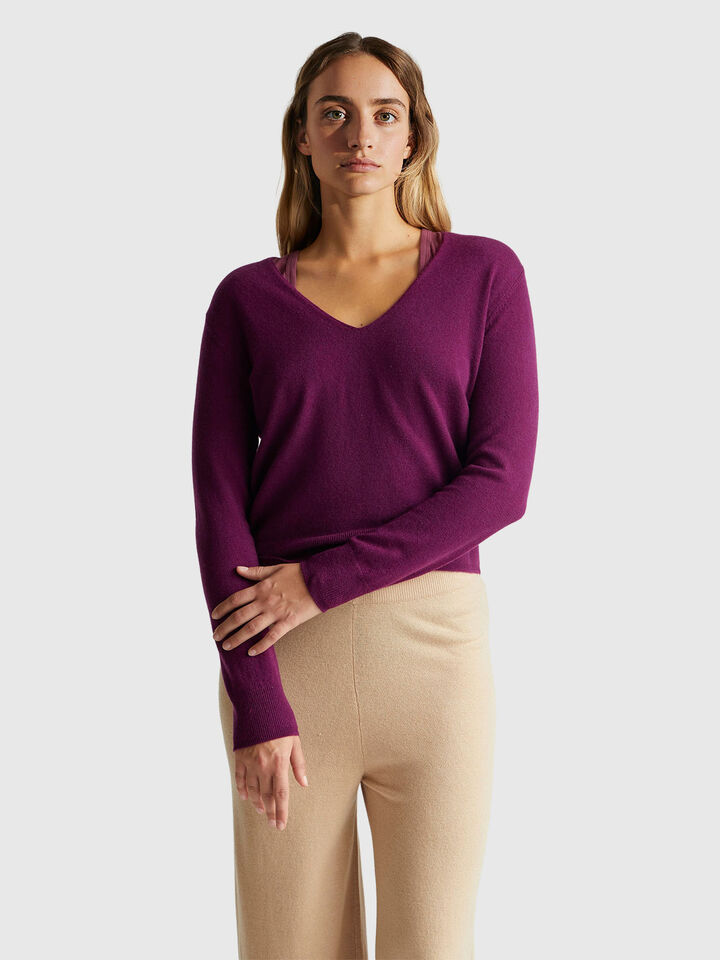 V NECK SWEATER L/S Damen