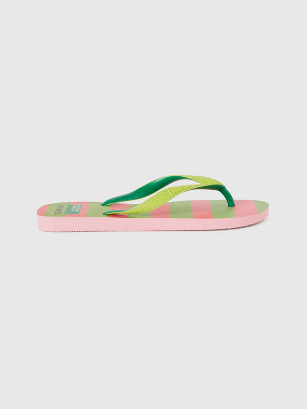 Havaianas Flip-Flops mit rosa und hellgrünen Streifen