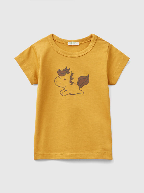 Kurzärmeliges T-Shirt aus Bio-Baumwolle Newborn