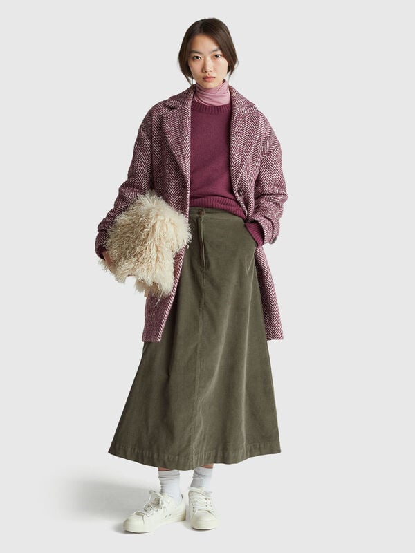 Midirock aus Samt Damen