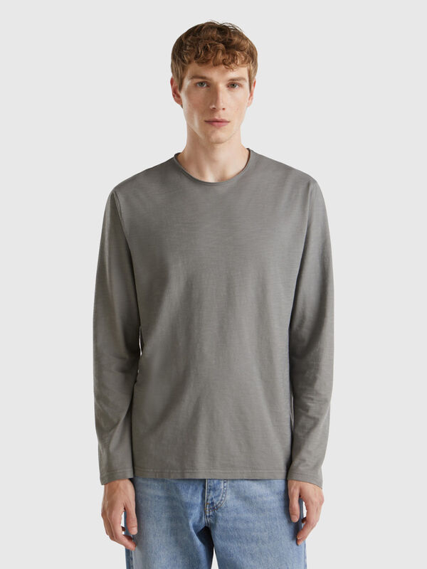 T-Shirt aus 100% Baumwolle mit langen Ärmeln Herren