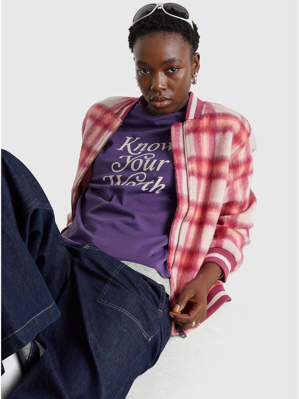 Karierte Bomberjacke Damen