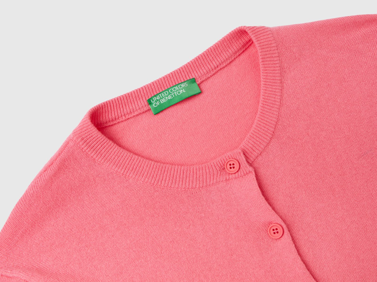 Strickjacke in einer und | in Cashmere Mischung Benetton aus Rosa - Wolle Pink