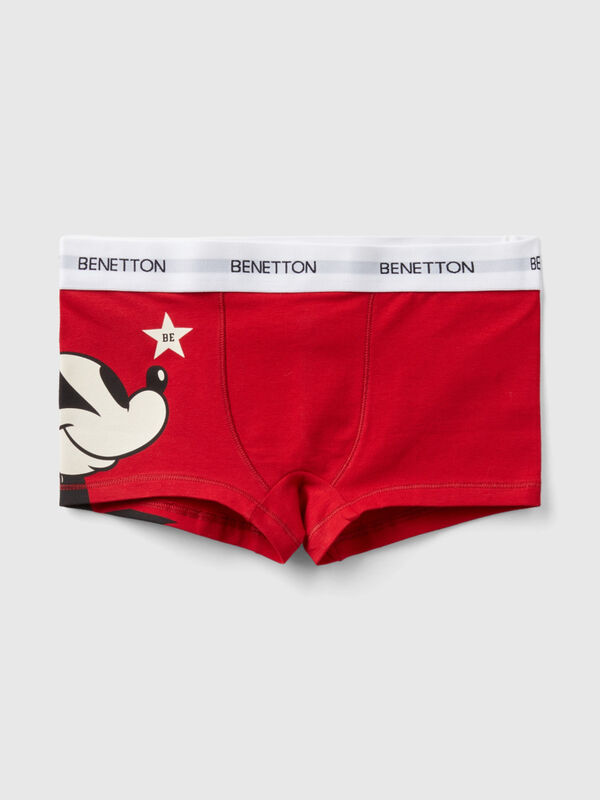 Rote Boxer mit Mickey Mouse-Print