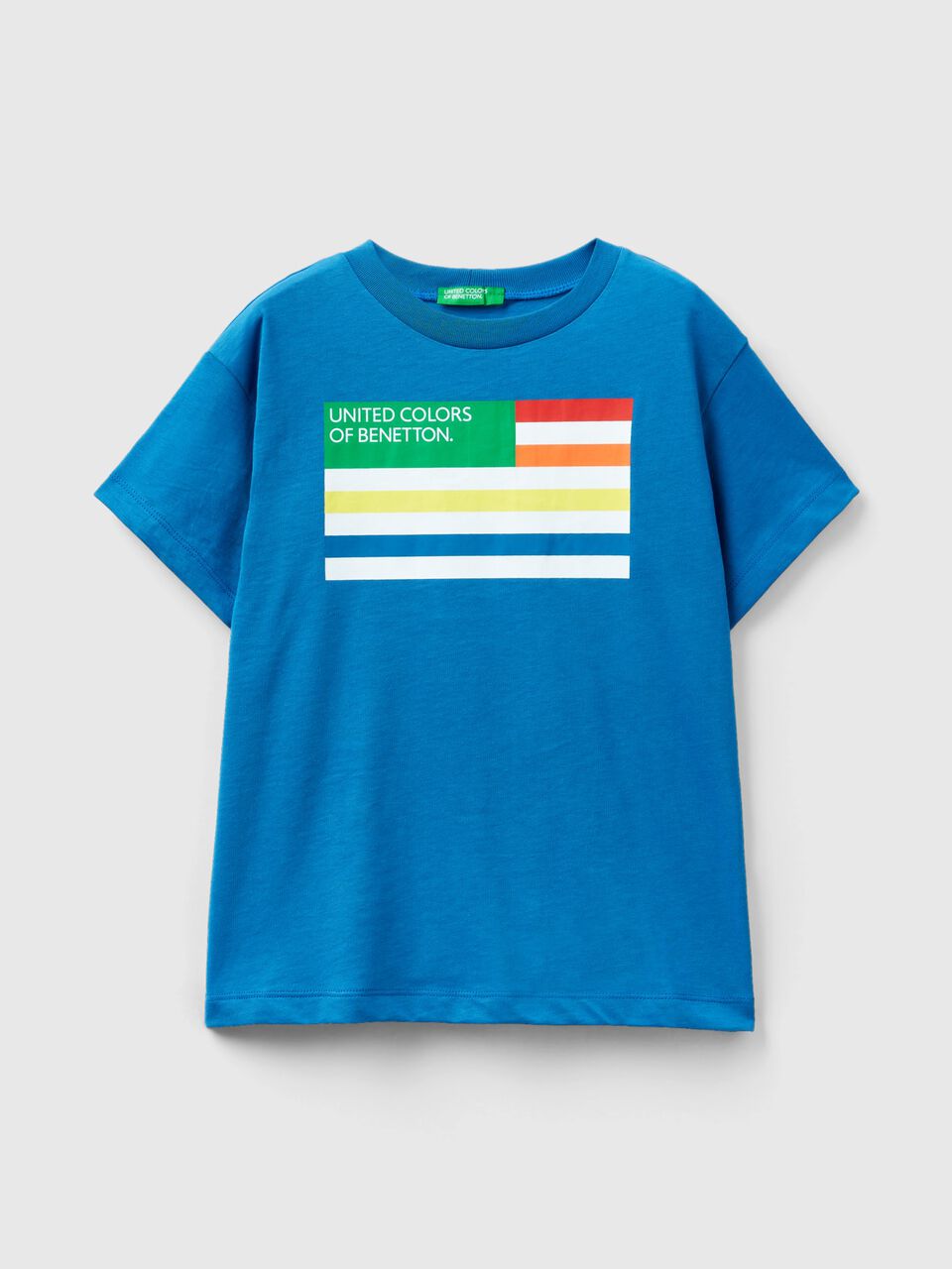 T-Shirt aus 100% Bio-Baumwolle | - Benetton Blau