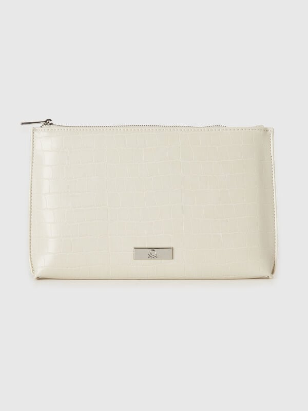 Umhängetasche mit Krokodil-Print Damen