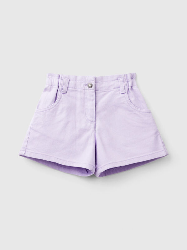 Paperbag-Shorts aus Stretchbaumwolle Mädchen