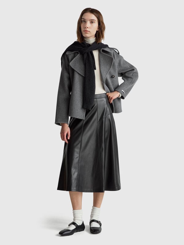 Rock aus beschichtetem Stoff Damen