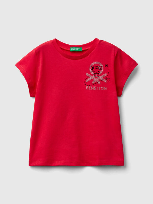 T-Shirt aus Bio-Baumwoll-mit Print Mädchen