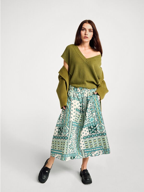 Longuette mit Bandana-Print Damen