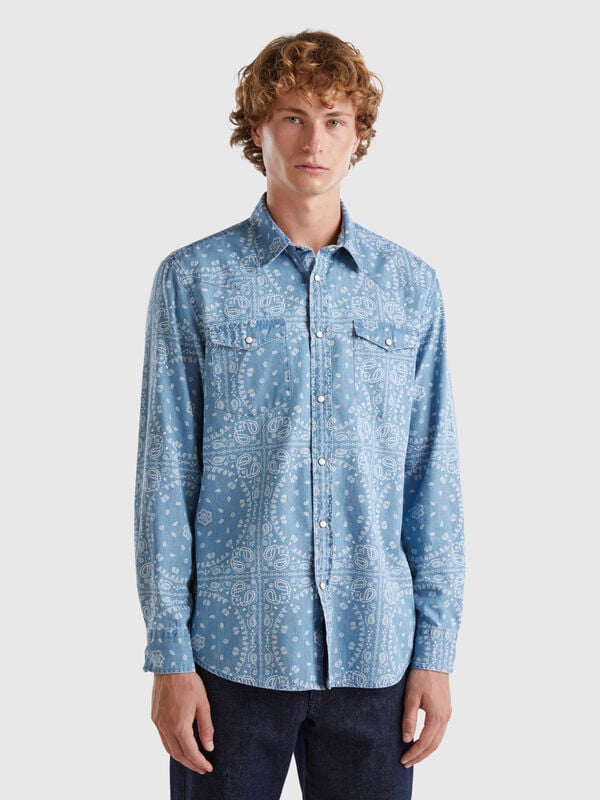 Westernhemd in Chambray Herren