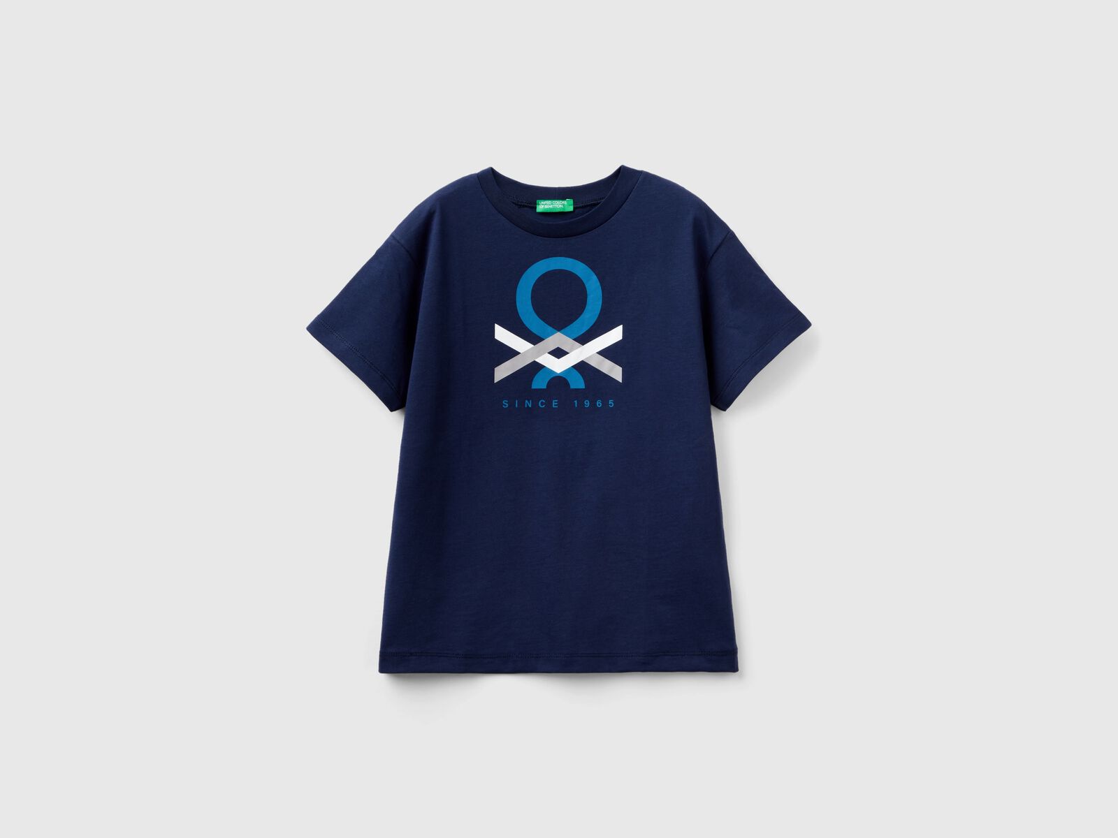 T-Shirt aus 100% | Dunkelblau Benetton - Bio-Baumwolle