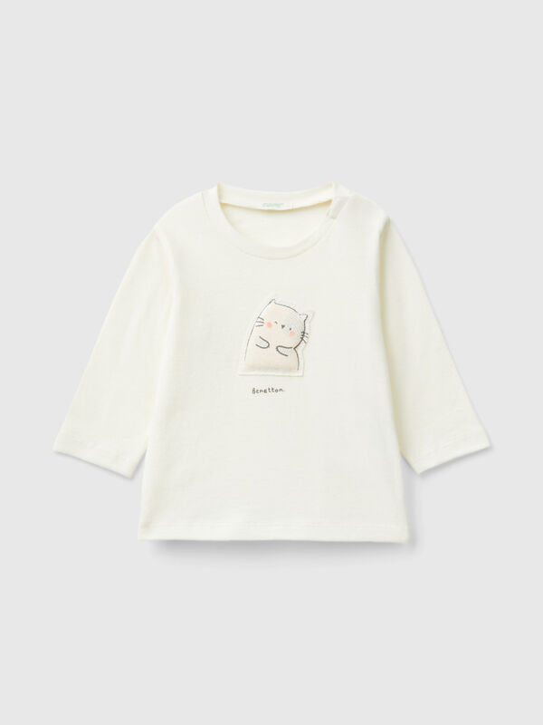 T-Shirt mit Tier-Patch Newborn