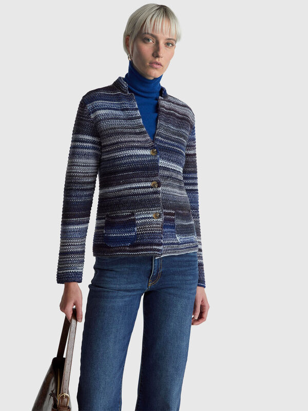 Mehrfarbige Strickjacke Damen