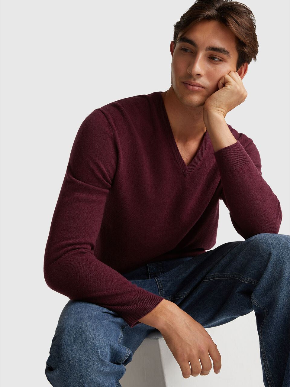 V NECK SWEATER L/S Herren image number null