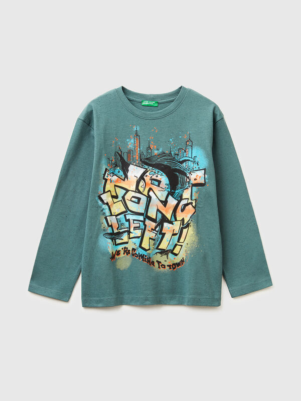 T-Shirt mit Graffiti-Print Jungen
