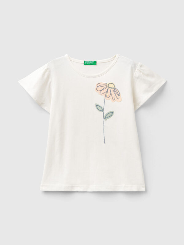 Shirt mit Blumenstickerei Mädchen