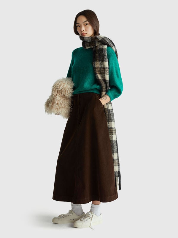 Midirock aus Samt Damen