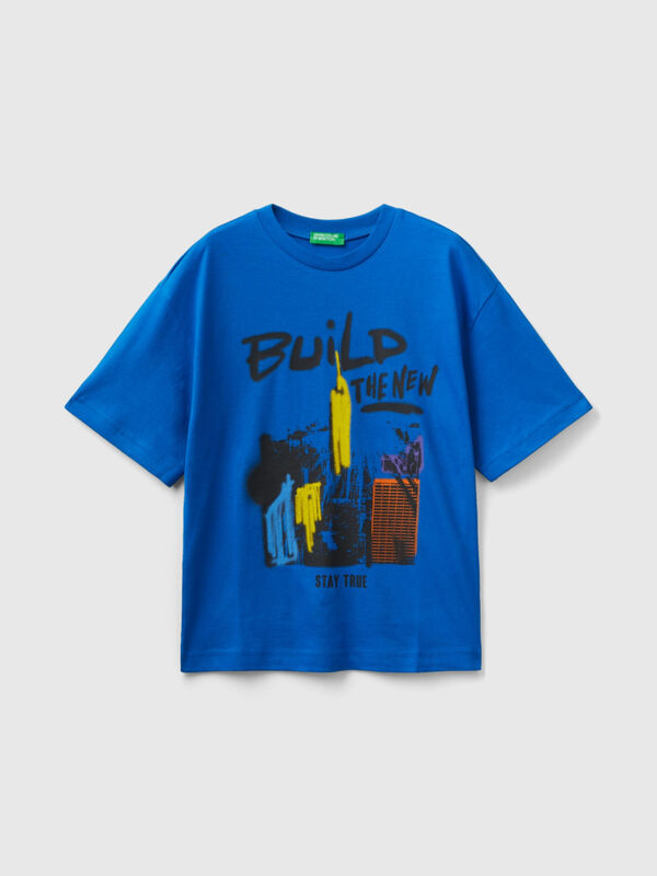 T-Shirt mit Rundausschnitt und Print Jungen