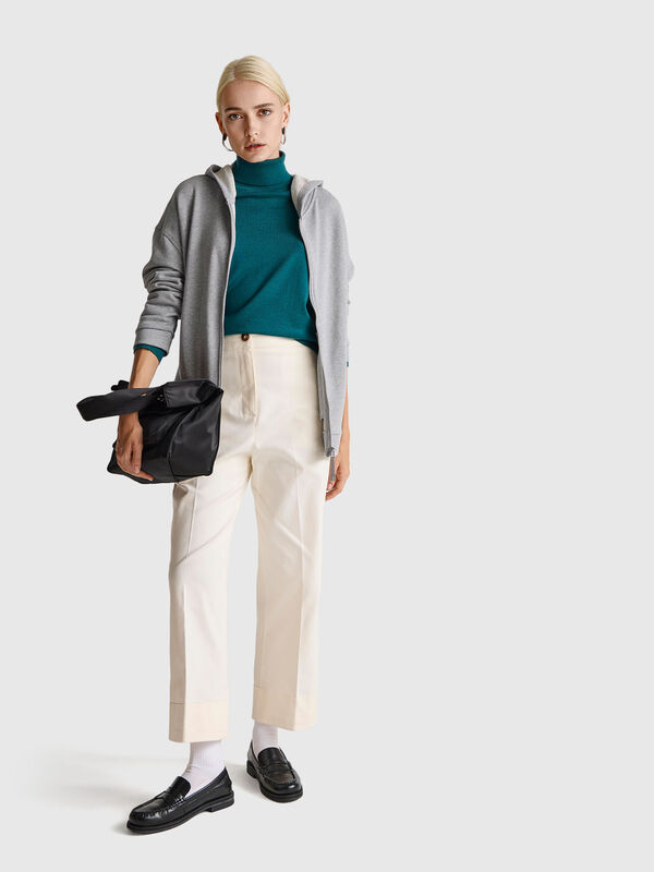 Rollkragenpullover aus reiner Merinowolle Damen